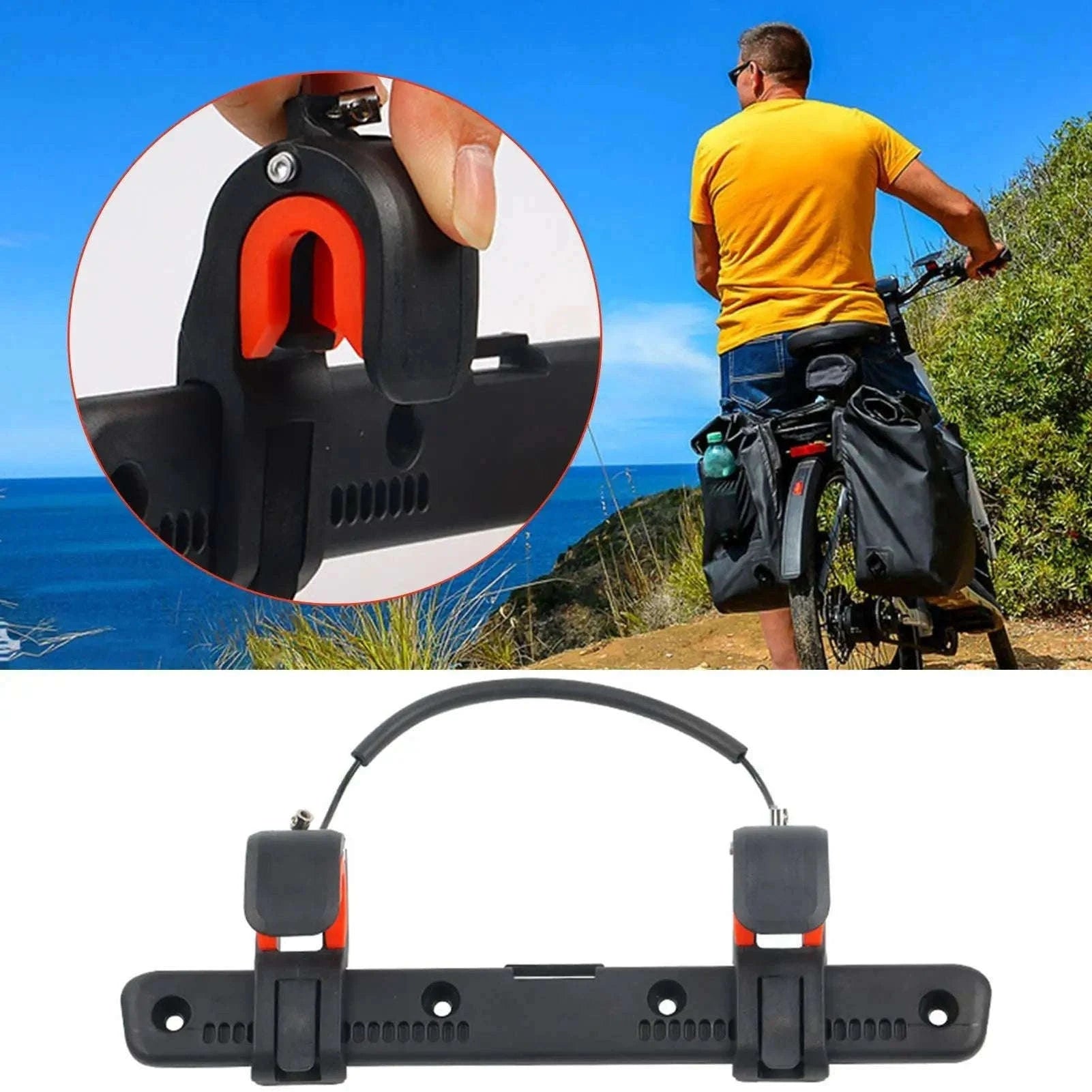 Adjustable Bicycle Side Bag Buckle-Black