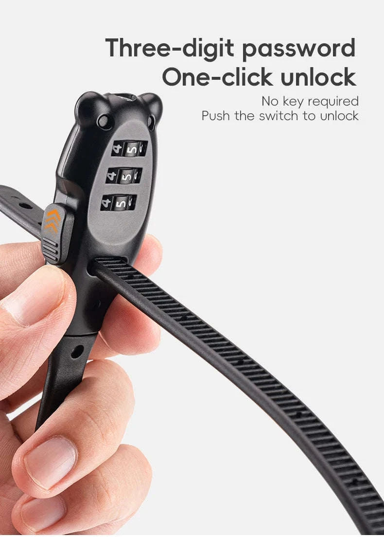 Adjustable Bike Cable Lock with Password – Steel Anti-Theft Security Lock-Ordinary model