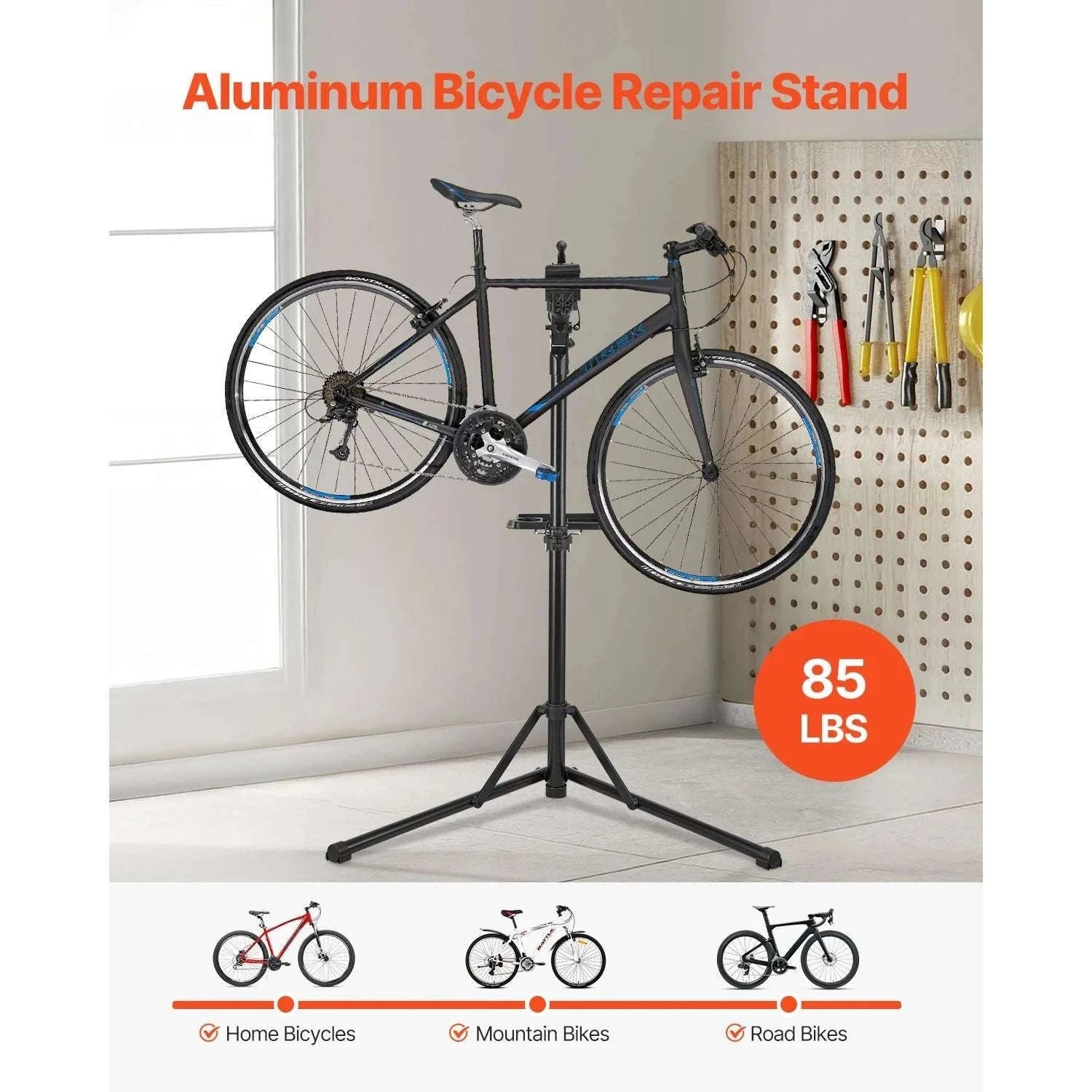 Adjustable Bike Repair Stand with 360° Clamp & Tool Tray-aluminum alloy 110lb / GERMANY