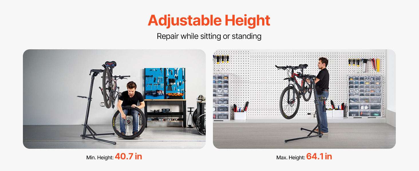Adjustable Bike Repair Stand with 360° Clamp & Tool Tray-aluminum alloy 110lb / GERMANY