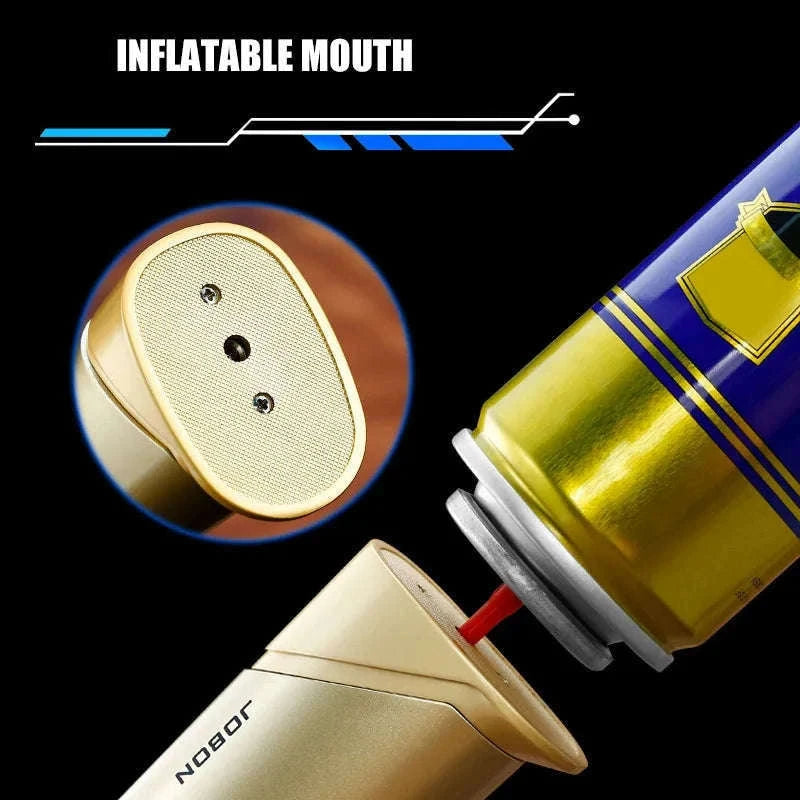 Adjustable Blue Flame Torch Lighter with 360° Rotation and Lock-White