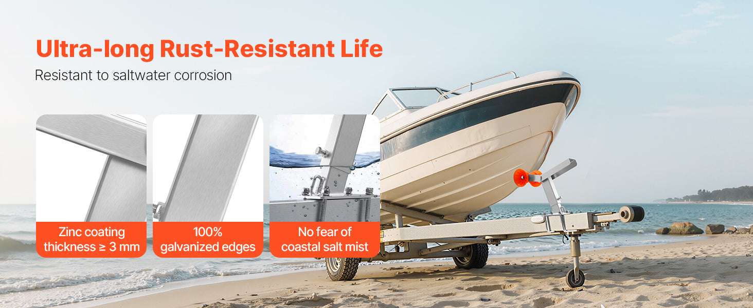 Adjustable Boat Trailer Winch Stand with Roller & U-Bolts-14.3-21.6in Height / United States