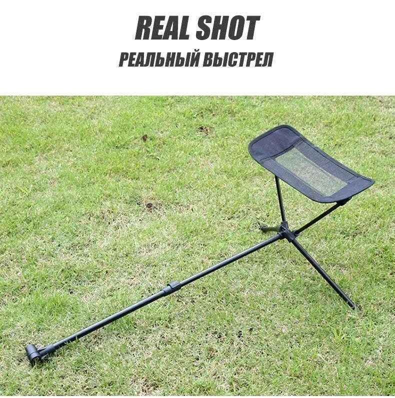 Adjustable Camping Chair Foot Rest Stool with 40–70cm Support-Khaki
