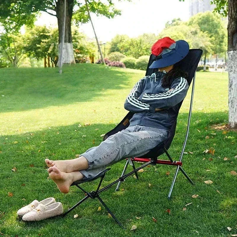 Adjustable Camping Chair Foot Rest Stool with 40–70cm Support-Khaki