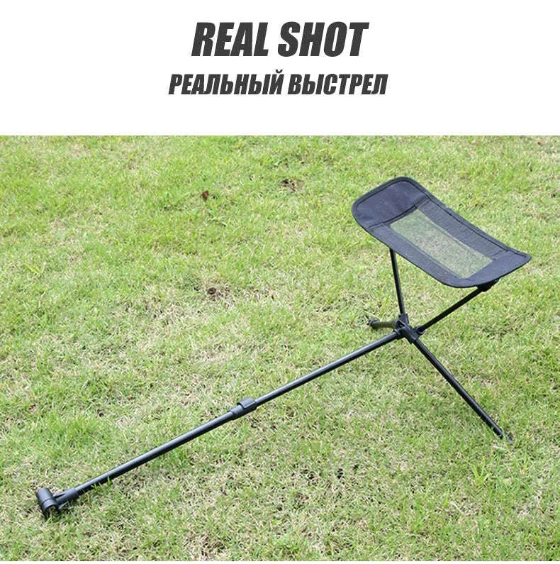 Adjustable Camping Chair Foot Rest Stool with 40–70cm Support-Khaki