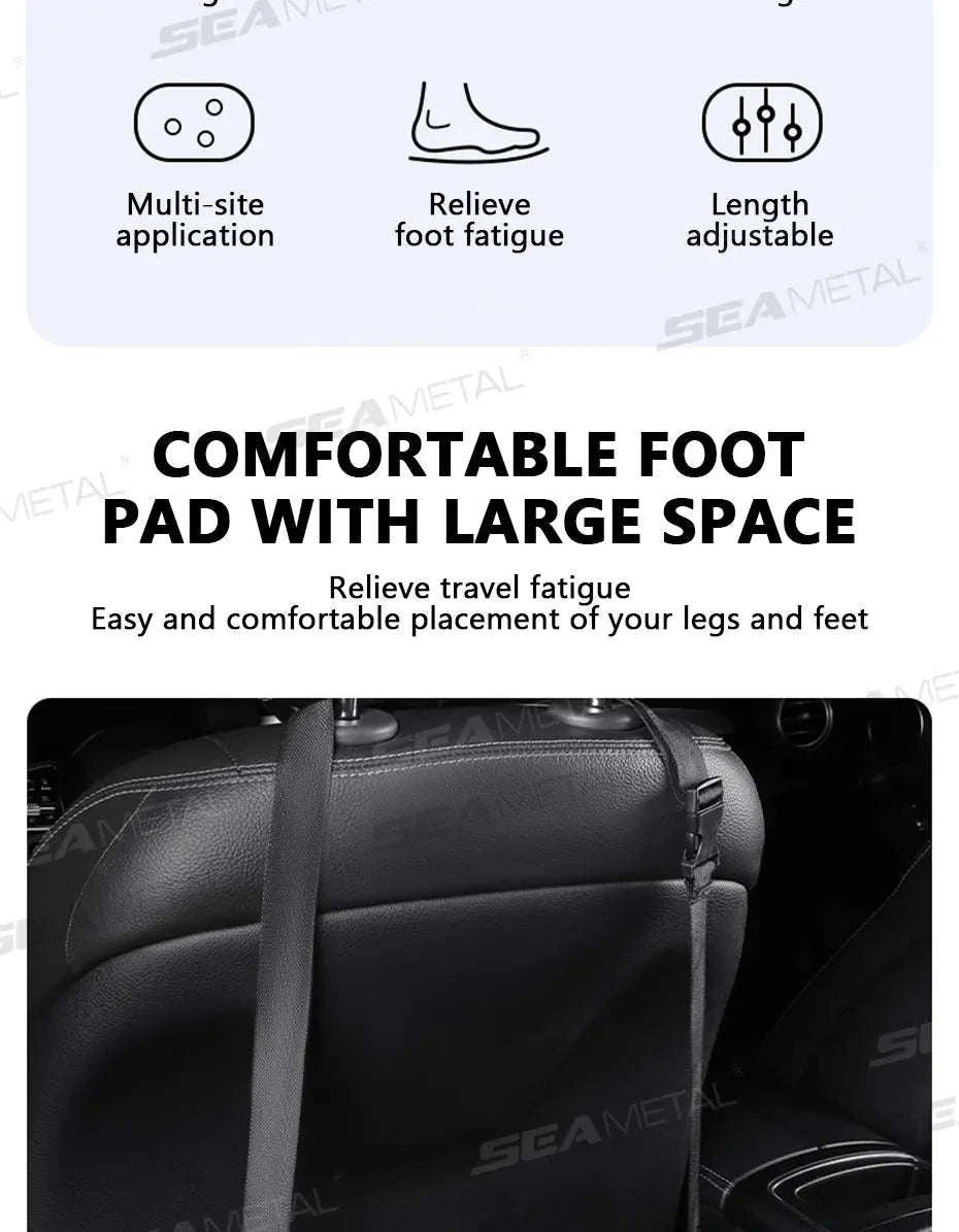 Adjustable Car Hanging Footrest Pad for Travel Comfort-Brown