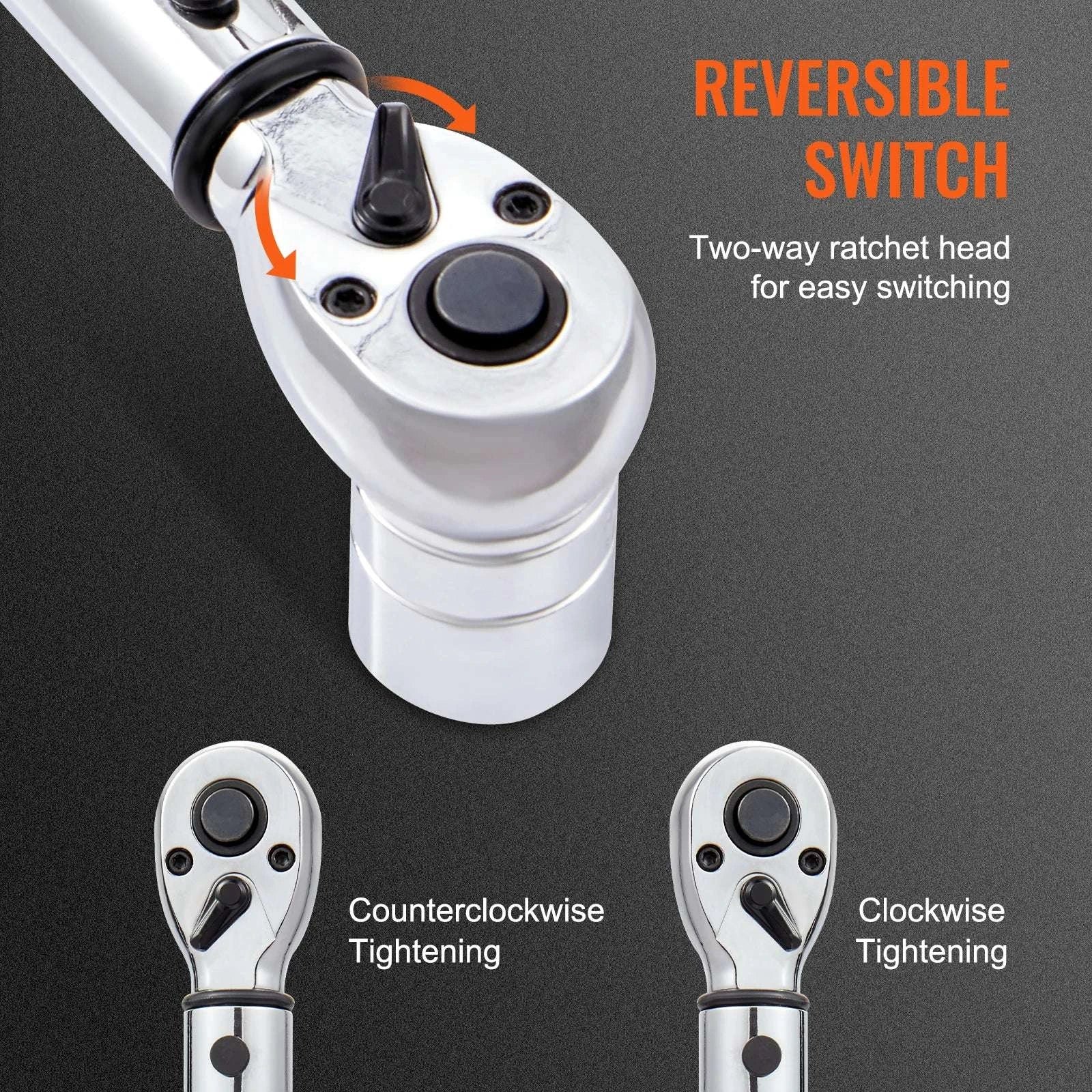 Adjustable Click Torque Wrench Set with Dual Scale Precision-20-200 ft-lb / spain