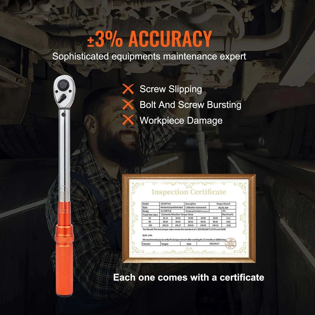 Adjustable Click Torque Wrench Set with Dual Scale Precision-3.7-44.3 ft-lb / United States