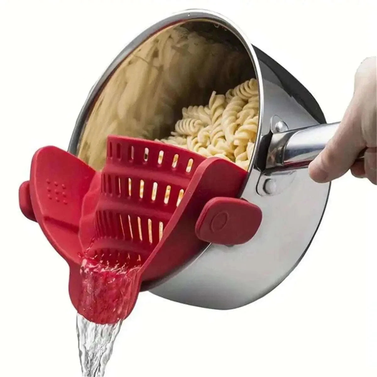 Adjustable Clip-On Pot Strainer for Fast, Hands-Free Draining-green