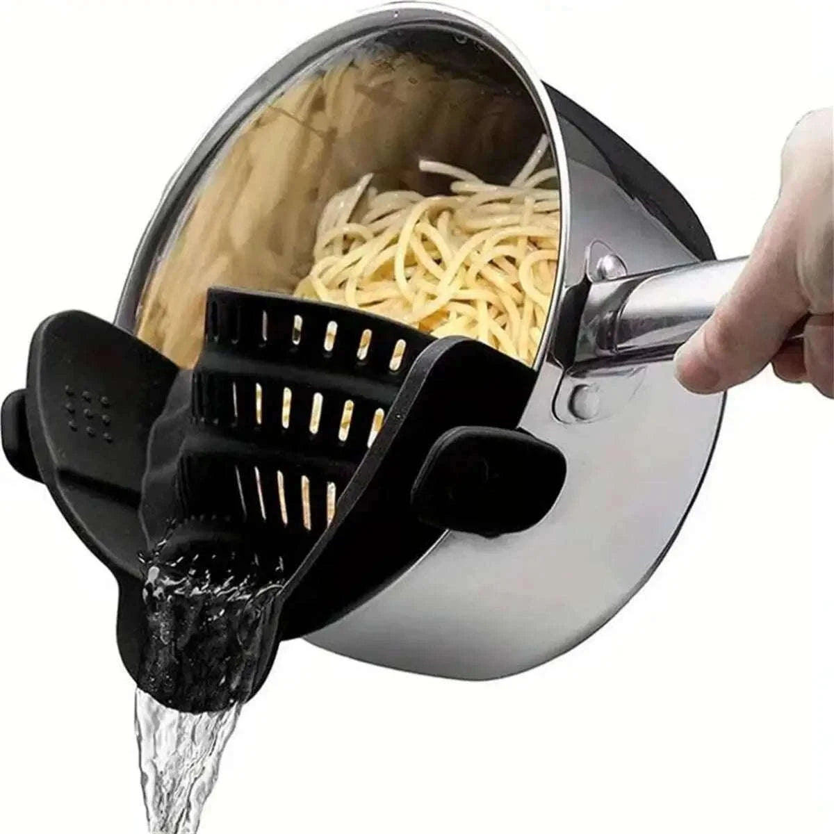 Adjustable Clip-On Pot Strainer for Fast, Hands-Free Draining-green