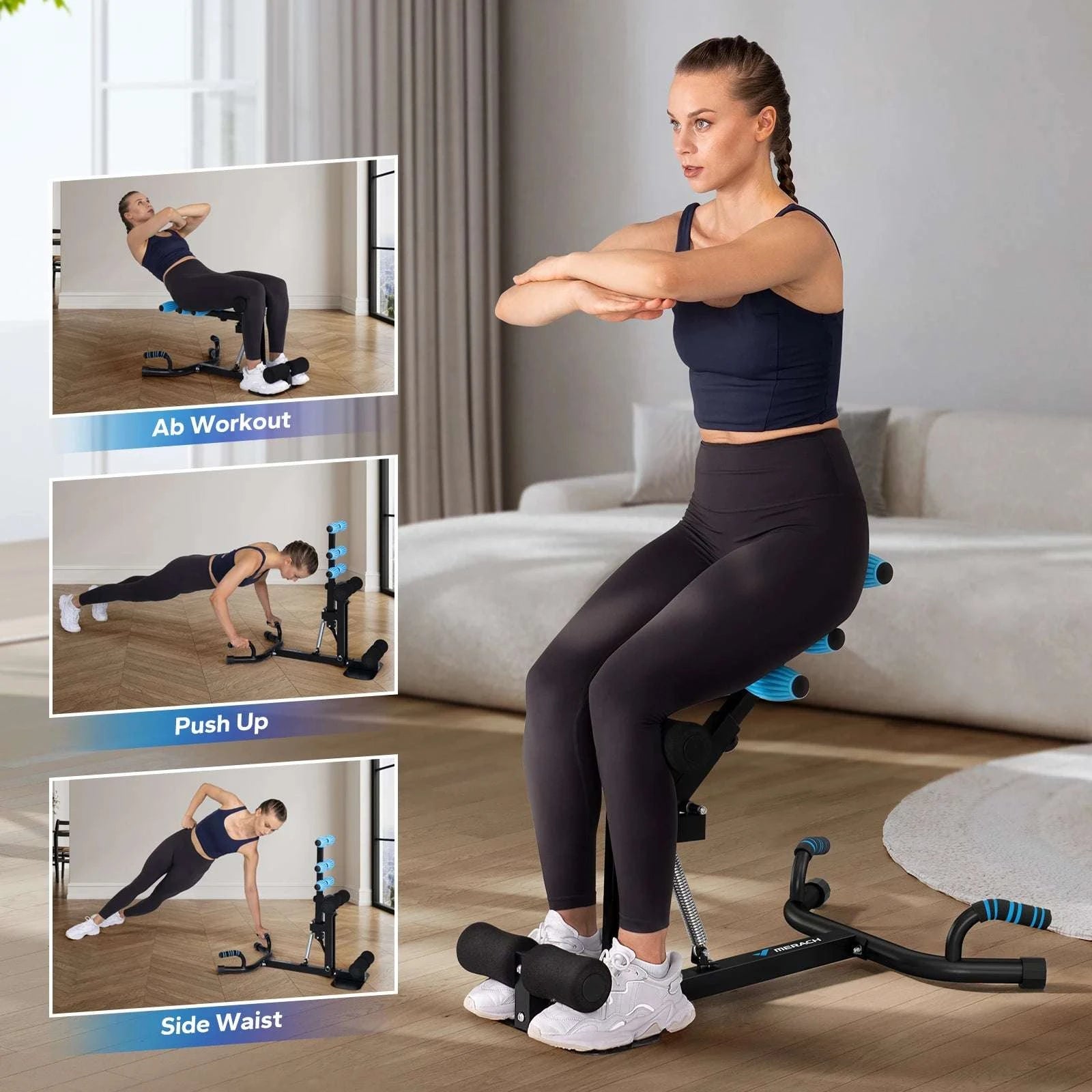 Adjustable Deep Squat Machine with Push-Up Function for Full Body Workouts-2417B1 / United States