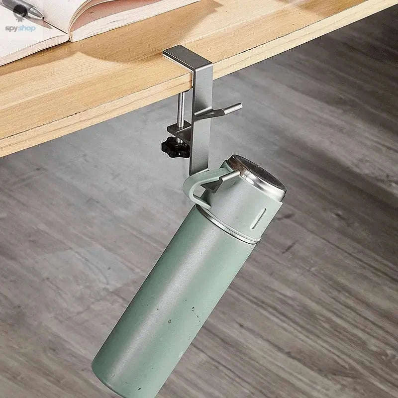 Adjustable Desk Hook – Clamp-On Organizer for Headsets, Bags, and Cables-white3pcs