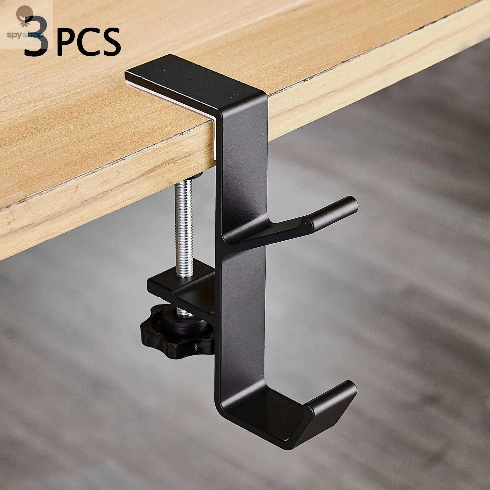 Adjustable Desk Hook – Clamp-On Organizer for Headsets, Bags, and Cables-white3pcs