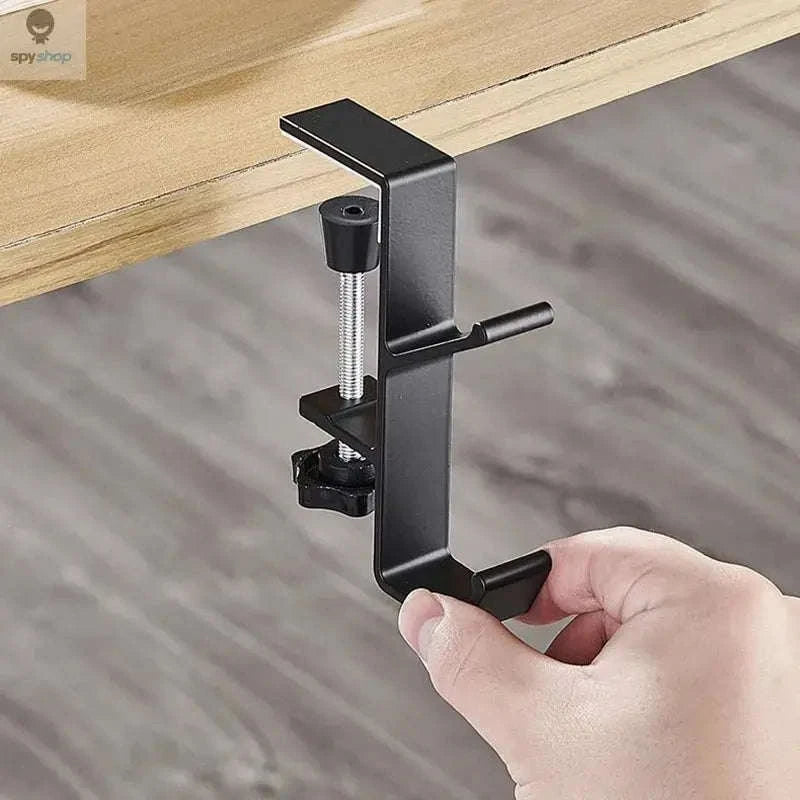Adjustable Desk Hook – Clamp-On Organizer for Headsets, Bags, and Cables-white3pcs