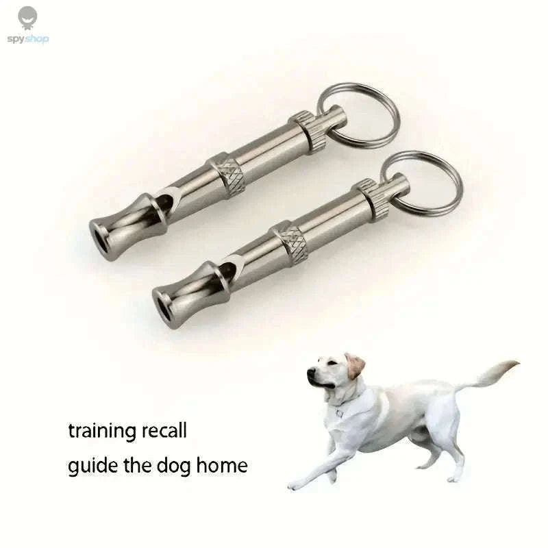 Adjustable Dog Whistle for Bark Control and Recall Training-silver / 2pcs