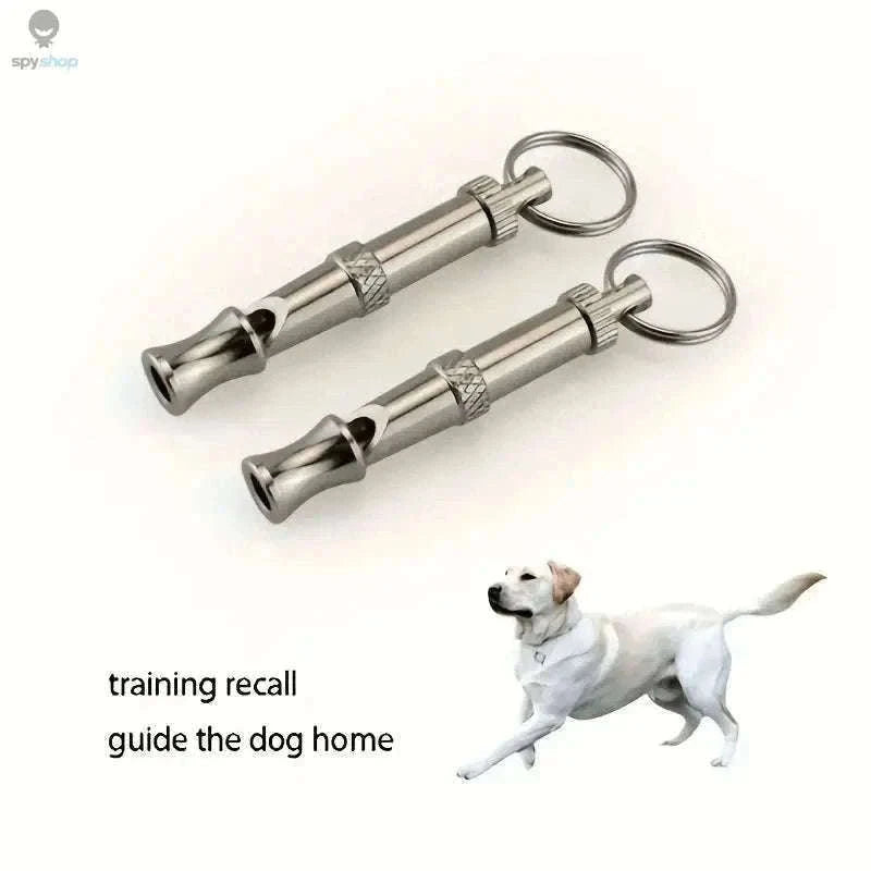 Adjustable Dog Whistle for Bark Control and Recall Training-silver / 2pcs