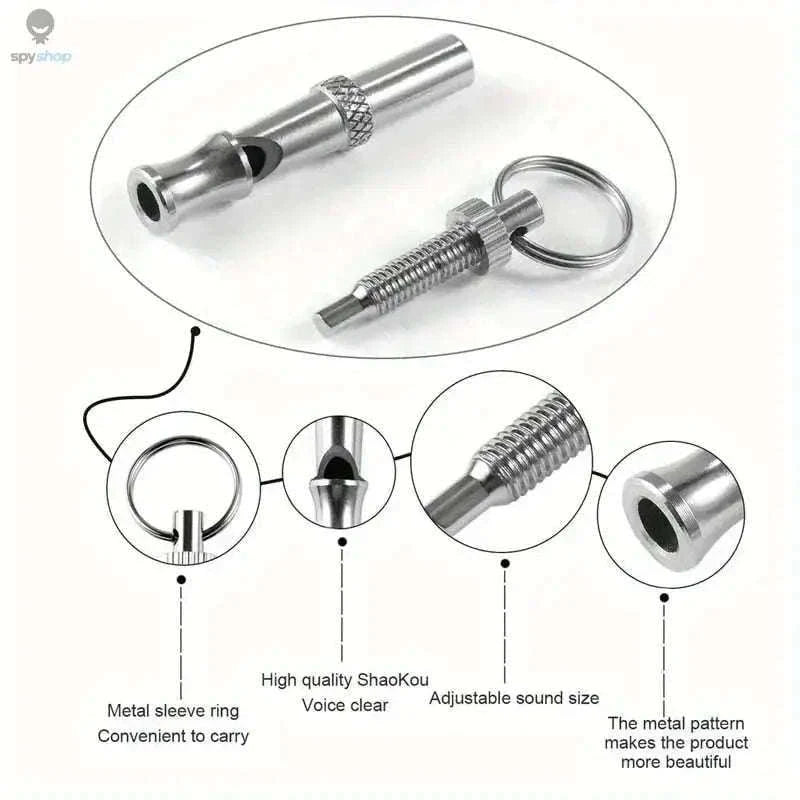 Adjustable Dog Whistle for Bark Control and Recall Training-silver / 2pcs