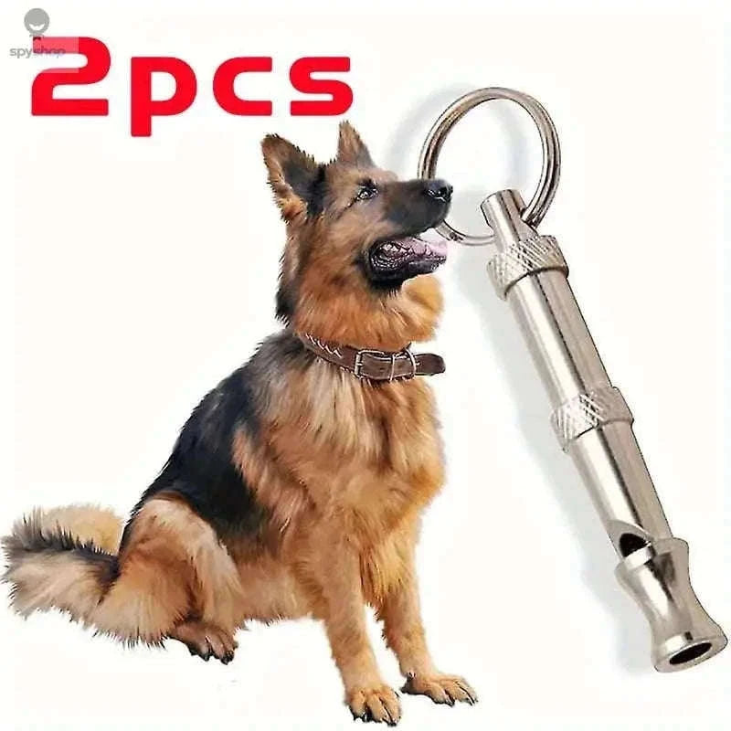 Adjustable Dog Whistle for Bark Control and Recall Training-silver / 2pcs