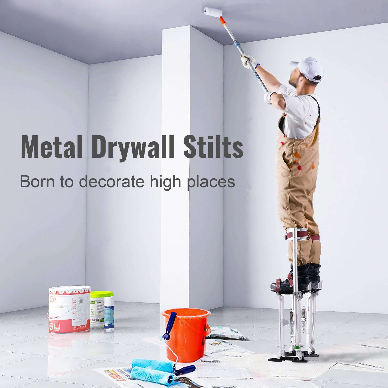 Adjustable Drywall Stilts 18–30" / 36–50" Aluminum Work Stilts-18in / United States