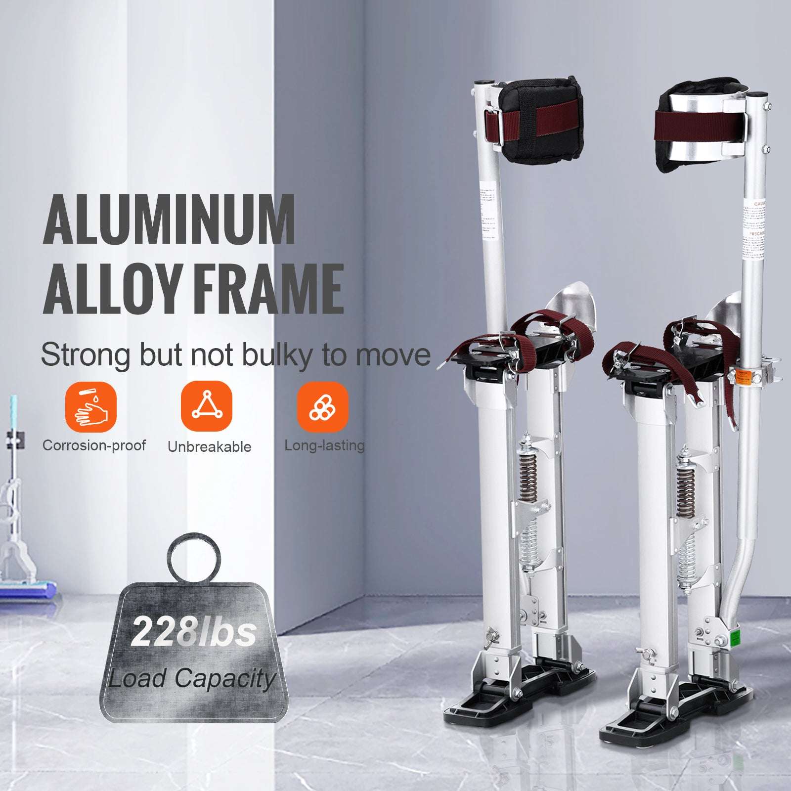 Adjustable Drywall Stilts 18–30" / 36–50" Aluminum Work Stilts-18in / United States