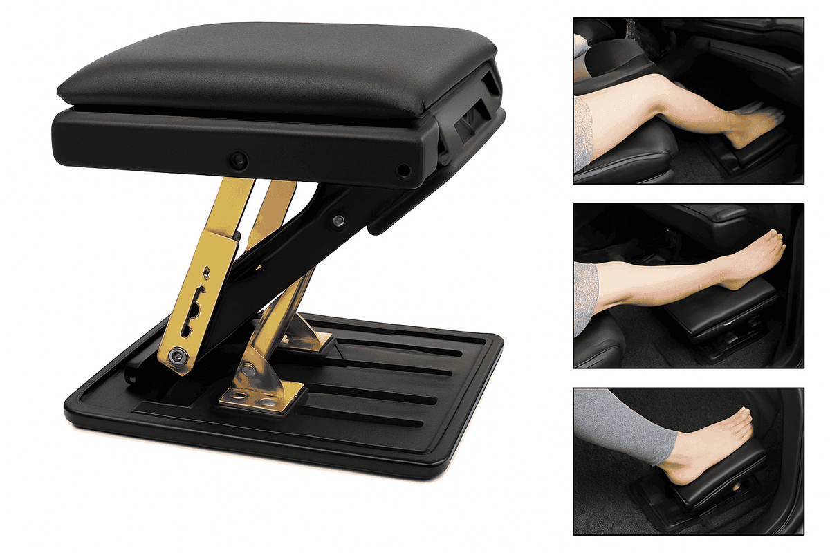 Adjustable Ergonomic Footrest with 4 Levels & Removable Cushion-black / france
