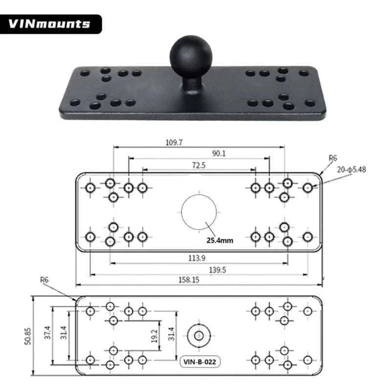 Adjustable Fish Finder Mount Bracket for Boats with Secure Grip-9CM / China Mainland
