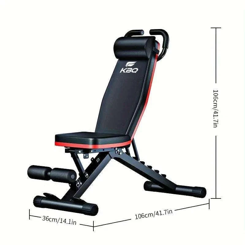 Adjustable Foldable Roman Chair Fitness Bench with Resistance Bands-Exercise bench / United States