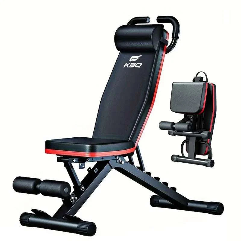 Adjustable Foldable Roman Chair Fitness Bench with Resistance Bands-Exercise bench / United States