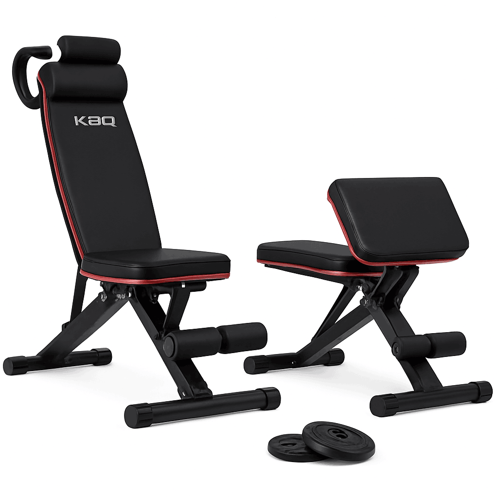 Adjustable Foldable Roman Chair Fitness Bench with Resistance Bands-Exercise bench / United States
