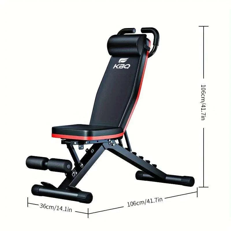 Adjustable Foldable Roman Chair Fitness Bench with Resistance Bands-Exercise bench / United States