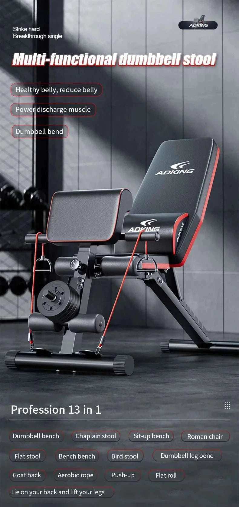 Adjustable Foldable Weight Bench for Full-Body Home Workouts-189-5 / United States