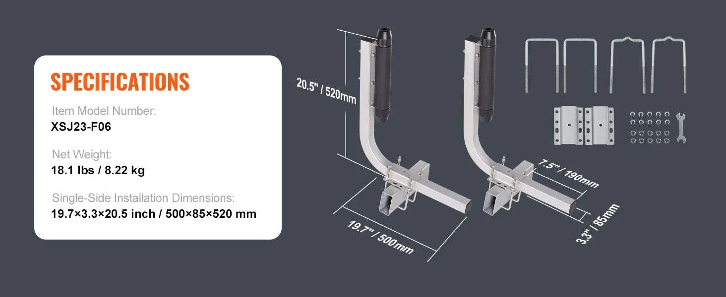 Adjustable Galvanized Boat Trailer Guide Poles (2PCS)-L / GERMANY