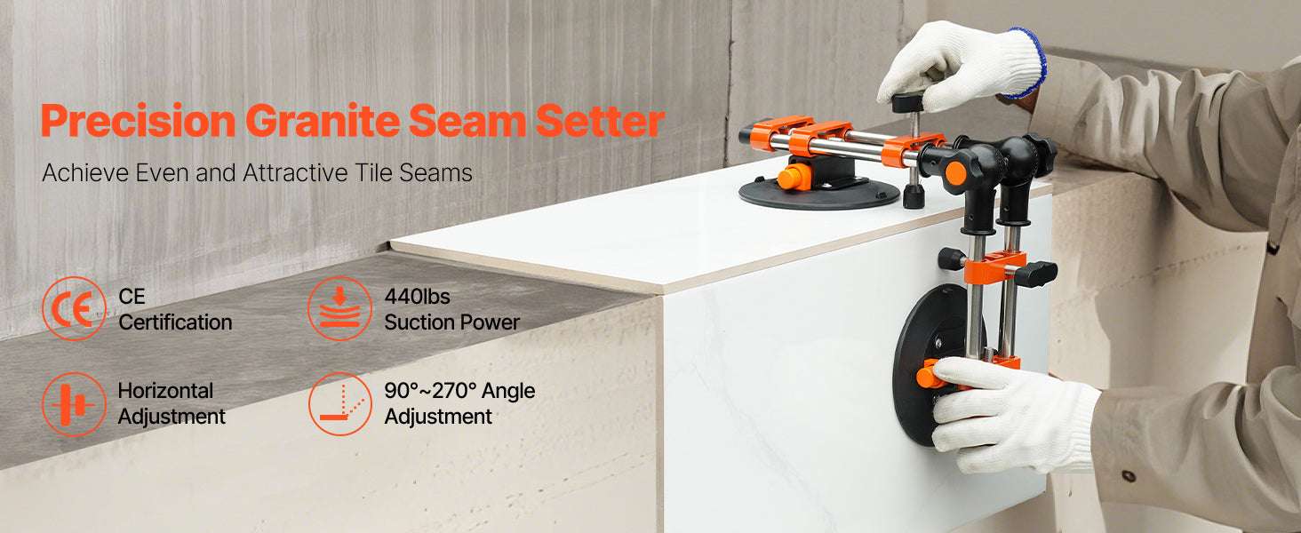 Adjustable Granite Seam Setter 2-Pack with 6in Suction Cups-2 Packs / United States