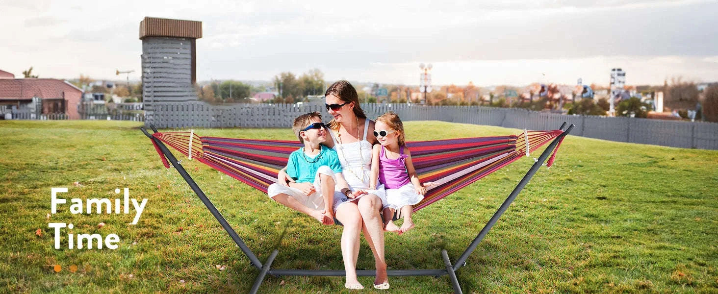 Adjustable Hammock Stand with 600 lb Capacity and Carry Bag-BlackWhite / United States