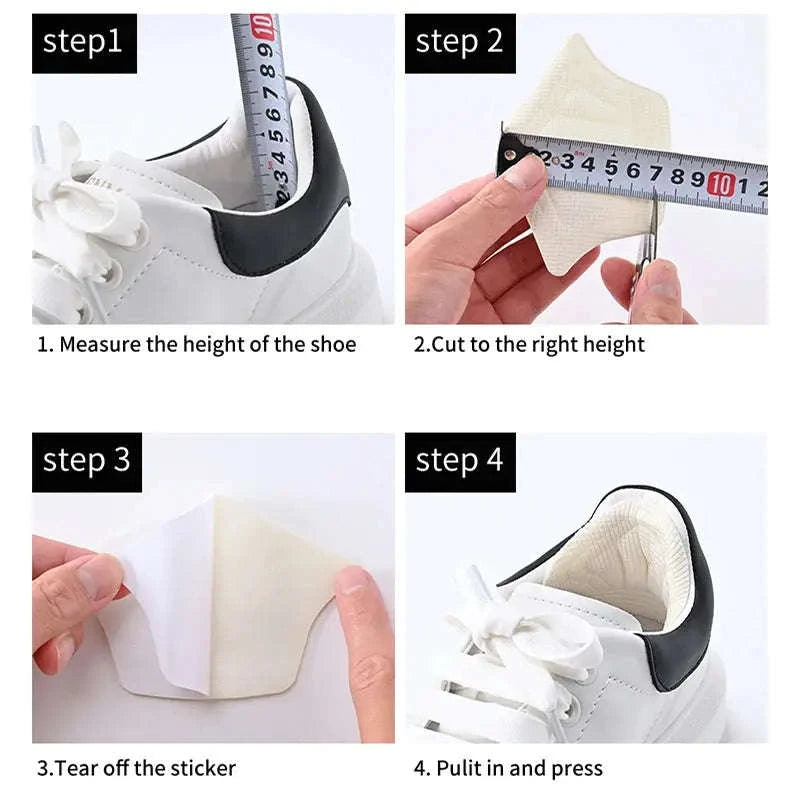 Adjustable Heel Pad Inserts – Cushioned Support and Custom Fit for Any Shoe-3pairs-Black-4mm / One size