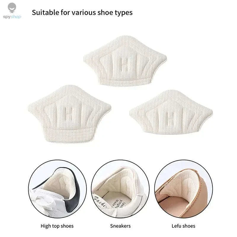 Adjustable Heel Pad Inserts with Cushioning and Custom Fit-3pairs-Black-4mm / One size