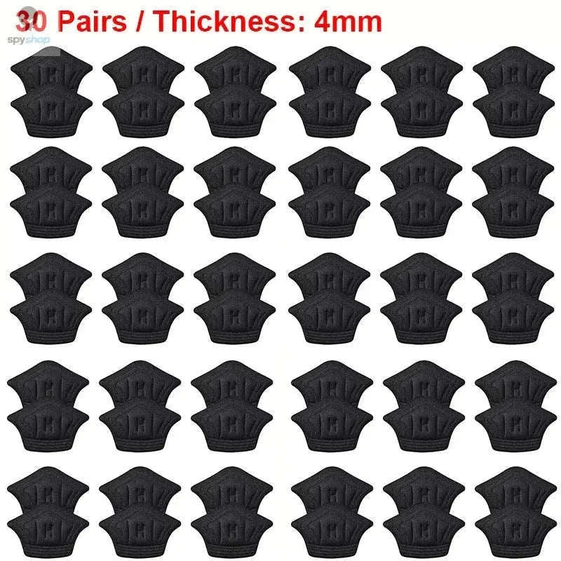 Adjustable Heel Pad Inserts with Cushioning and Custom Fit-3pairs-Black-4mm / One size