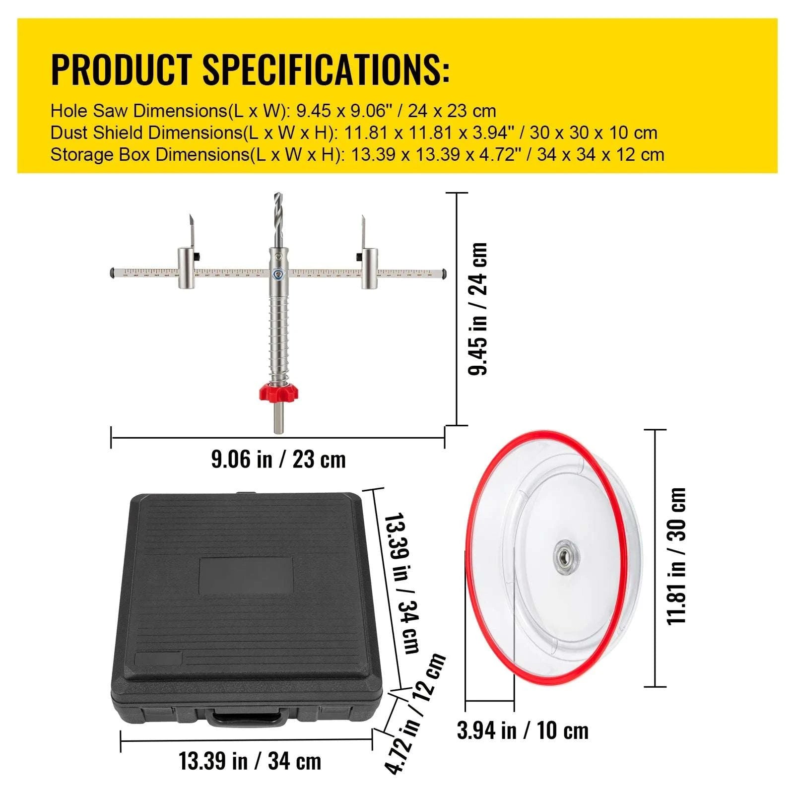 Adjustable Hole Saw Cutter Kit 40–200mm with Dust Shield-40-300mm / United States