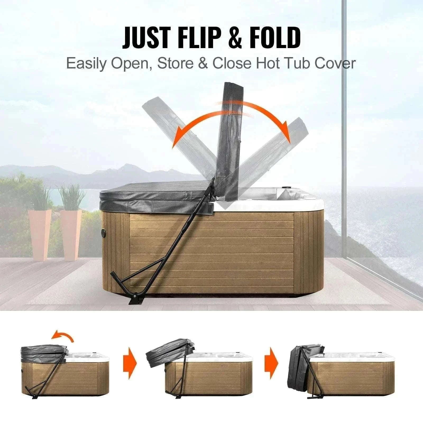 Adjustable Hot Tub Cover Lift for Easy Spa Cover Handling-12.4inch / spain