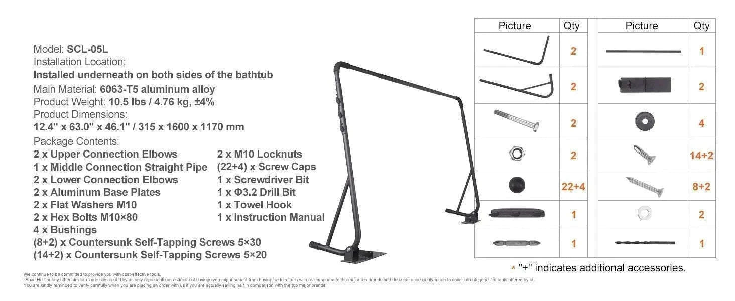 Adjustable Hot Tub Cover Lift for Easy Spa Cover Handling-12.4inch / spain