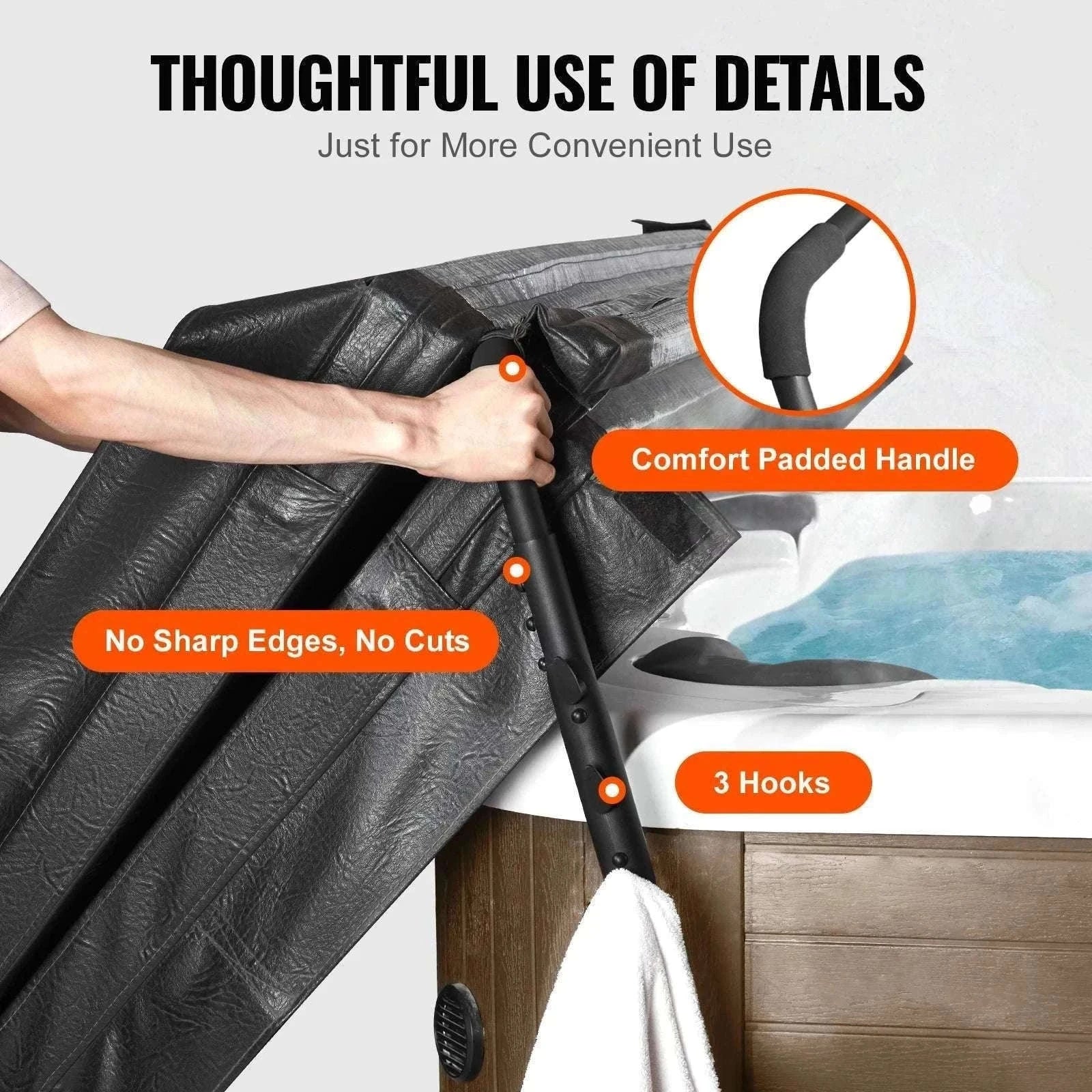 Adjustable Hot Tub Cover Lift for Easy Spa Cover Handling-12.4inch / spain