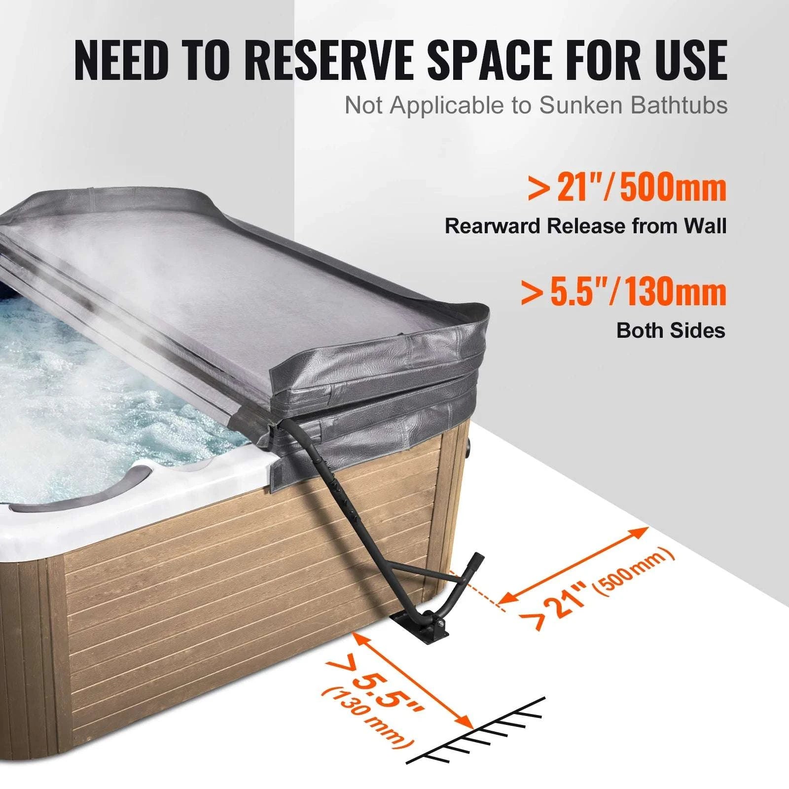 Adjustable Hot Tub Cover Lift for Easy Spa Cover Handling-12.4inch / spain