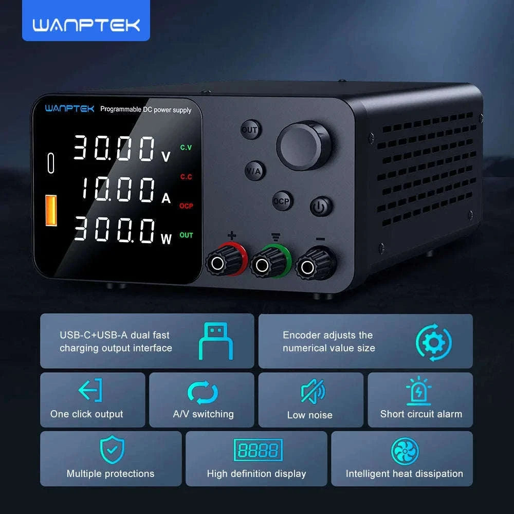 Adjustable Laboratory DC Power Supply with Short Circuit Alarm-TPS3010 30V 10A / Poland