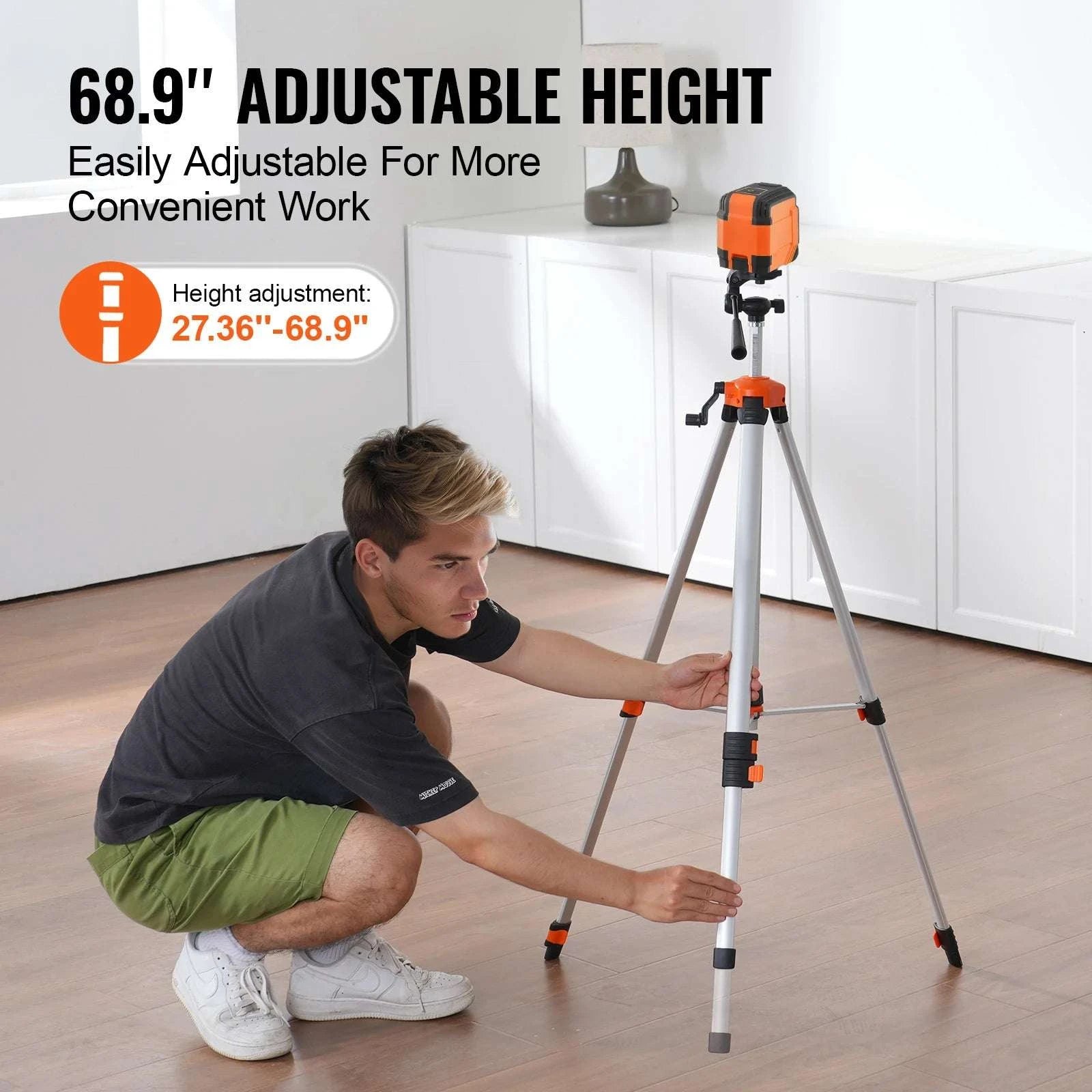 Adjustable Laser Level Tripod Stand 27–68 in with 1/4 Thread-Khaki / spain