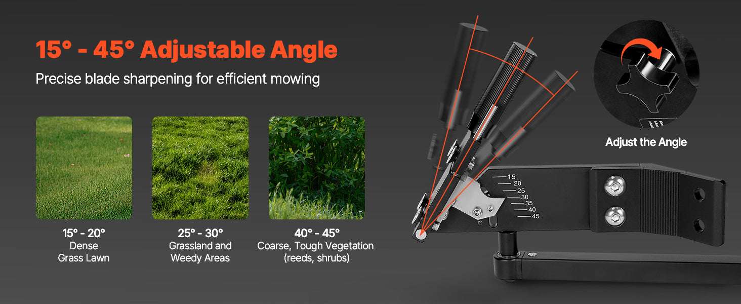 Adjustable Lawn Mower Blade Sharpener 15°–45° for Angle Grinders-12.60x9.84x2.76 in / United States
