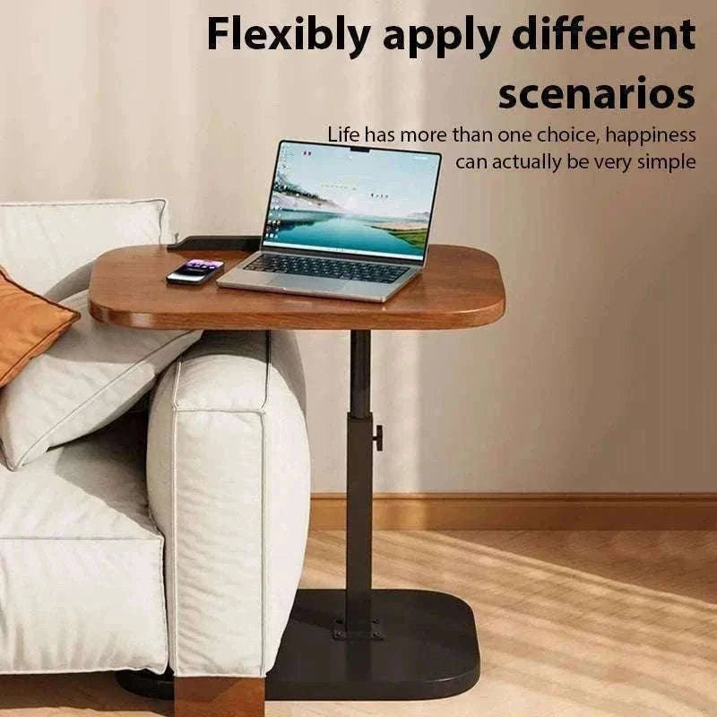 Adjustable Lift Workstation Desk for Small Spaces and Home Office-Walnut