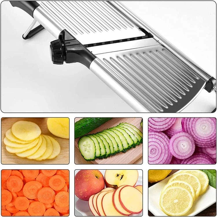 Adjustable Mandoline Slicer Stainless Steel Vegetable Cutter-Default Title