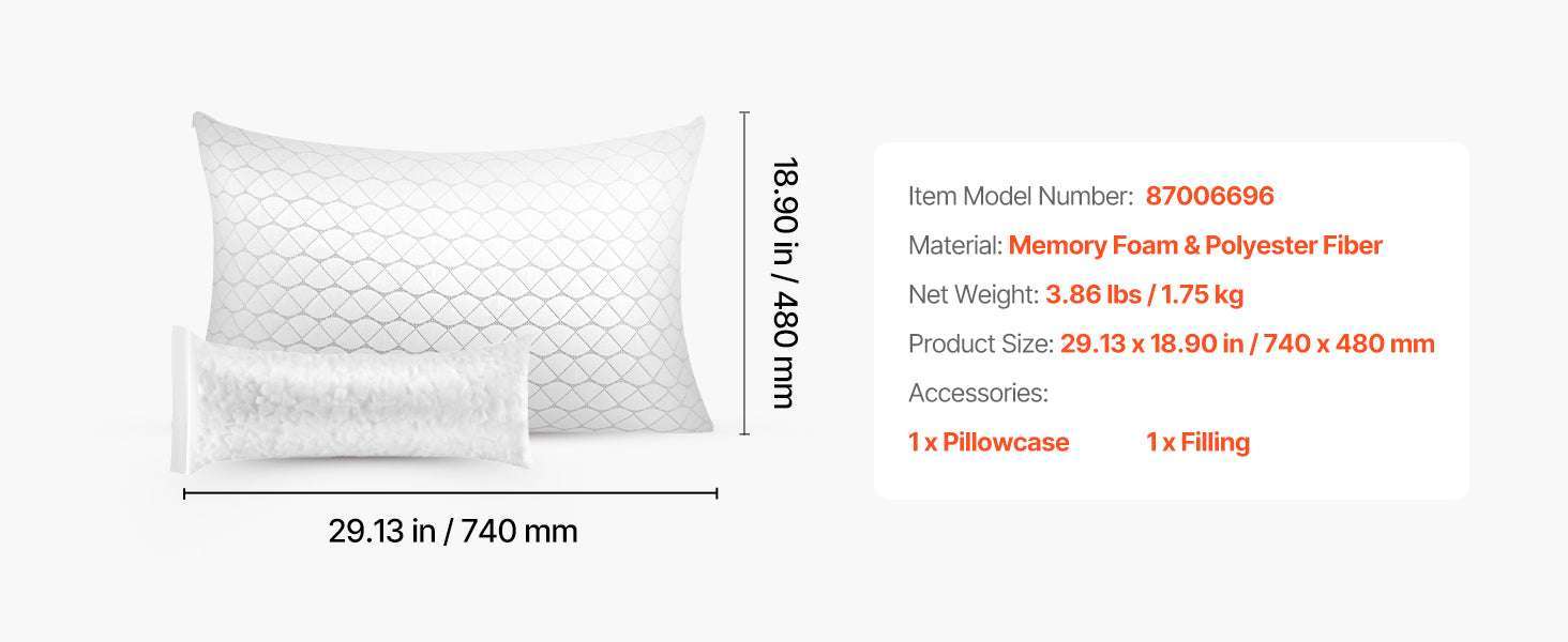 Adjustable Memory Foam Bed Pillow for Neck Support and Comfort-29.13x18.9in / United States