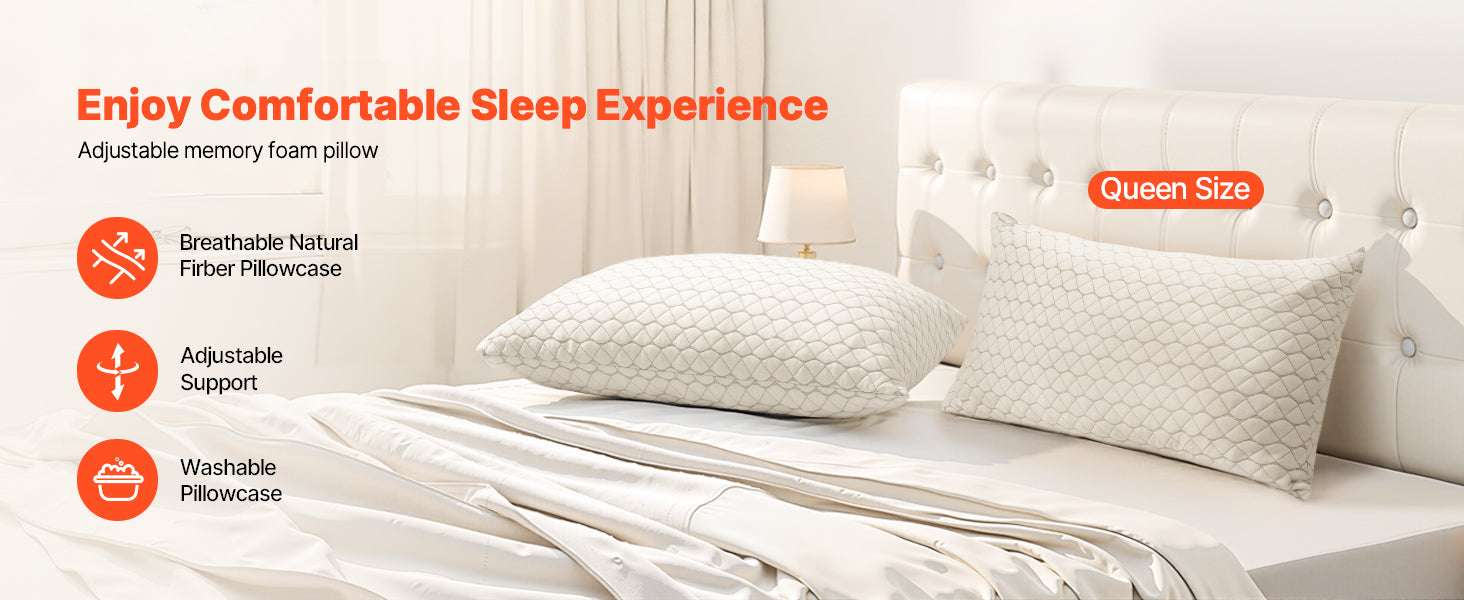 Adjustable Memory Foam Bed Pillow for Neck Support and Comfort-29.13x18.9in / United States