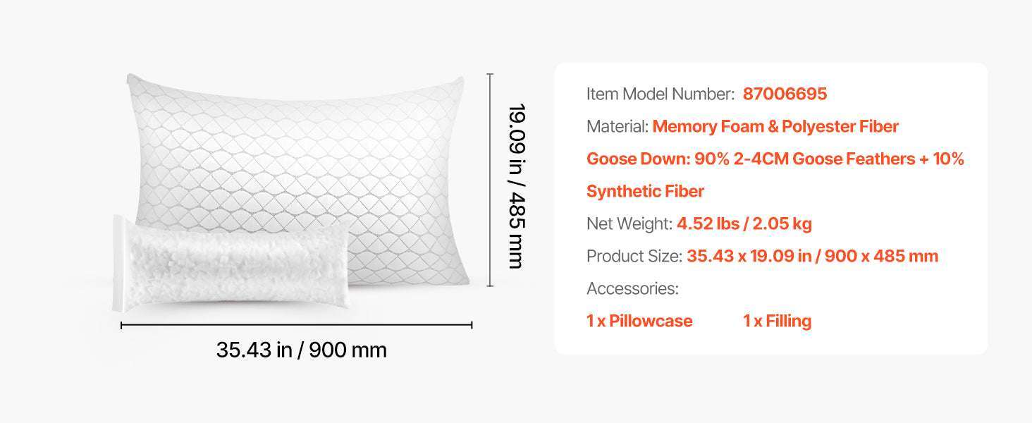 Adjustable Memory Foam Bed Pillow for Neck Support and Comfort-29.13x18.9in / United States